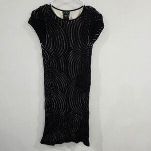 Vintage Y2K Bebe Womens‎ Dress Size Medium Lace Fitted Black Whimsigoth